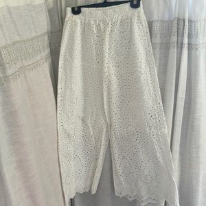Eyelet Wide Leg Pants